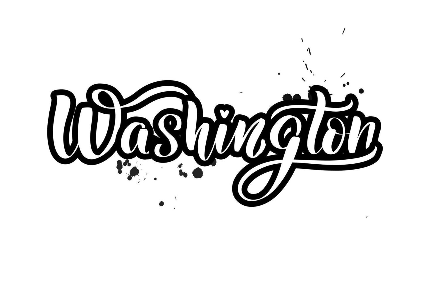 Inspirational handwritten brush lettering Washington. Vector calligraphy illustration isolated on white background. Typography for banners, badges, postcard, tshirt, prints, posters.