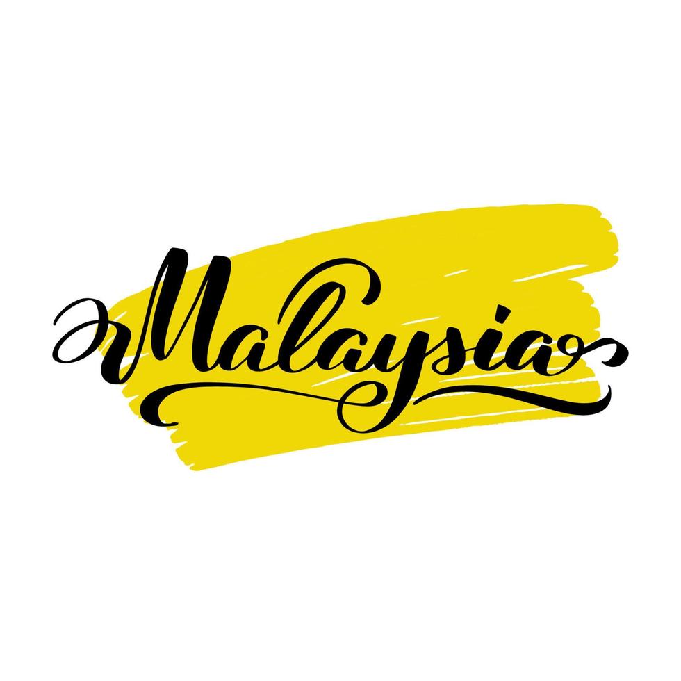 Inspirational handwritten brush lettering Malaysia. Vector calligraphy ...