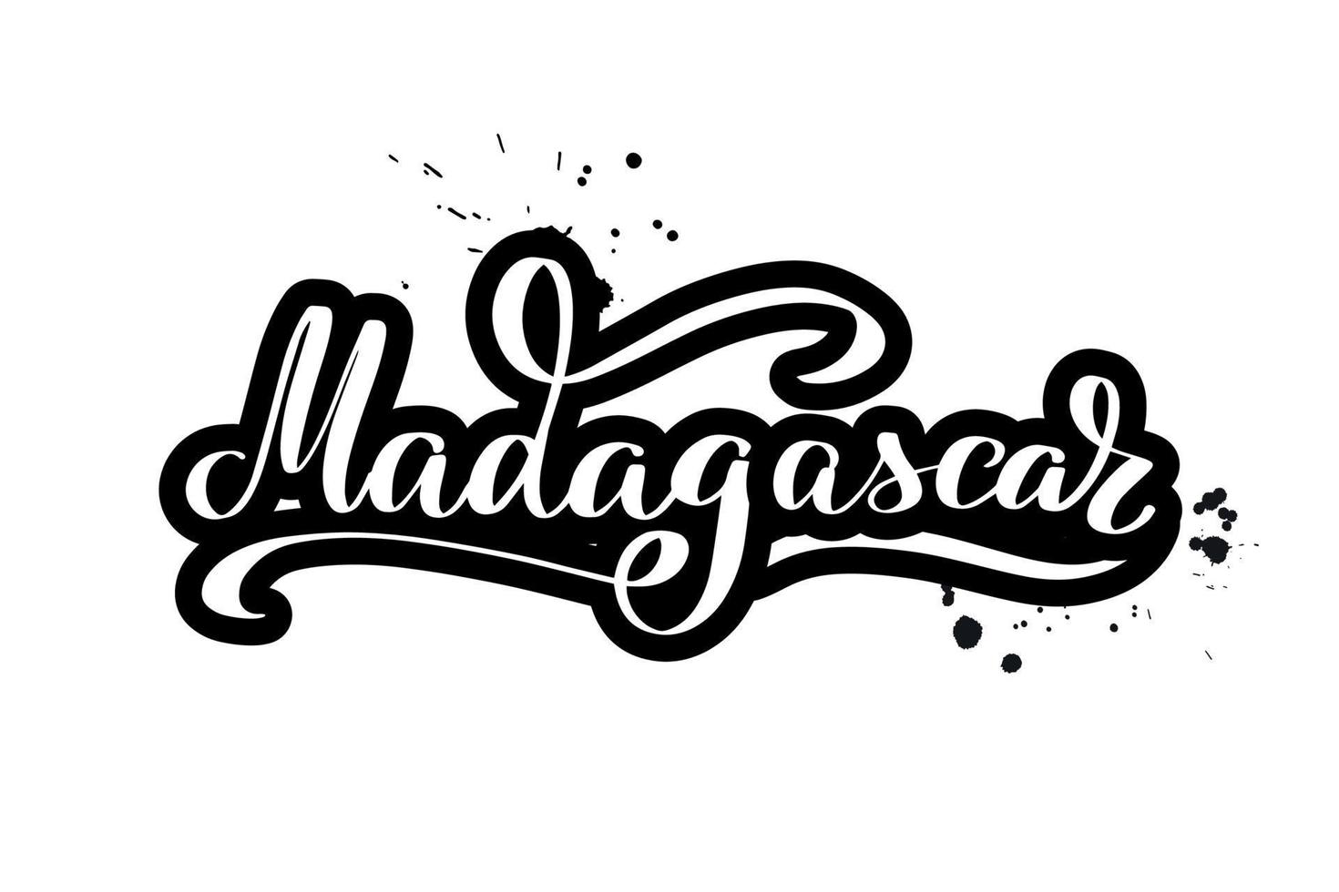 pincel inspirador escrito a mano con letras madagascar. ilustración de caligrafía vectorial aislada sobre fondo blanco. tipografía para pancartas, insignias, postales, camisetas, impresiones, carteles. vector