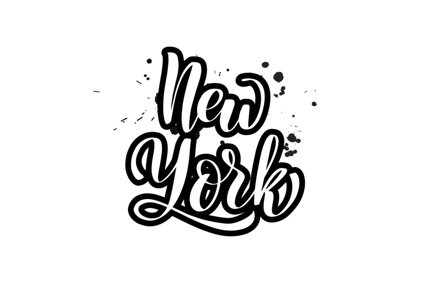 pincel inspirador escrito a mano con letras de nueva york. ilustración de caligrafía vectorial aislada sobre fondo blanco. tipografía para pancartas, insignias, postales, camisetas, impresiones, carteles. vector