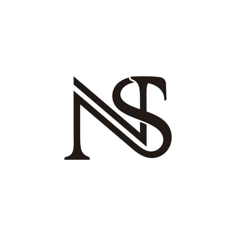 letter ns simple overlap design symbol logo vector