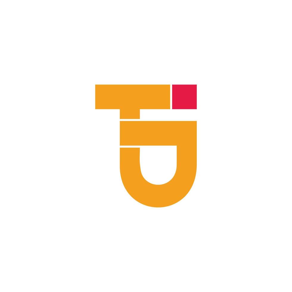 letter tj simple geometric line colorful logo vector