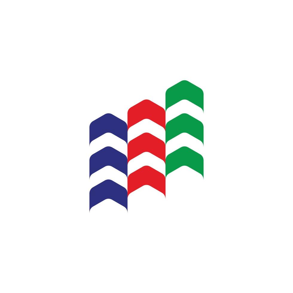 colorful buildings arrows symbol logo vector