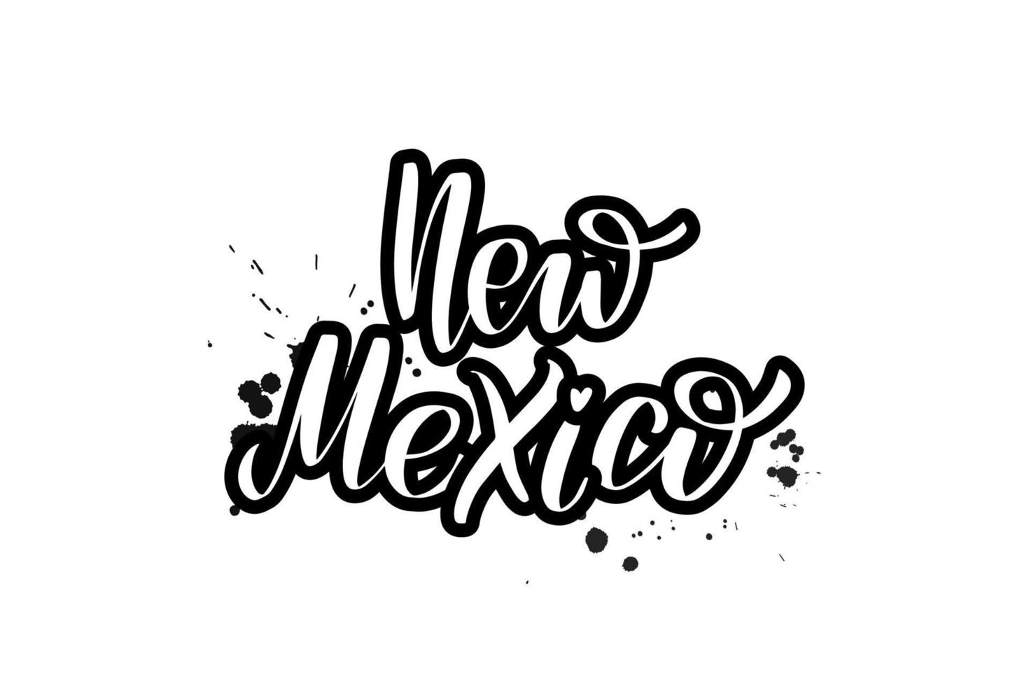 Inspirational handwritten brush lettering New Mexico. Vector calligraphy illustration isolated on white background. Typography for banners, badges, postcard, tshirt, prints, posters.