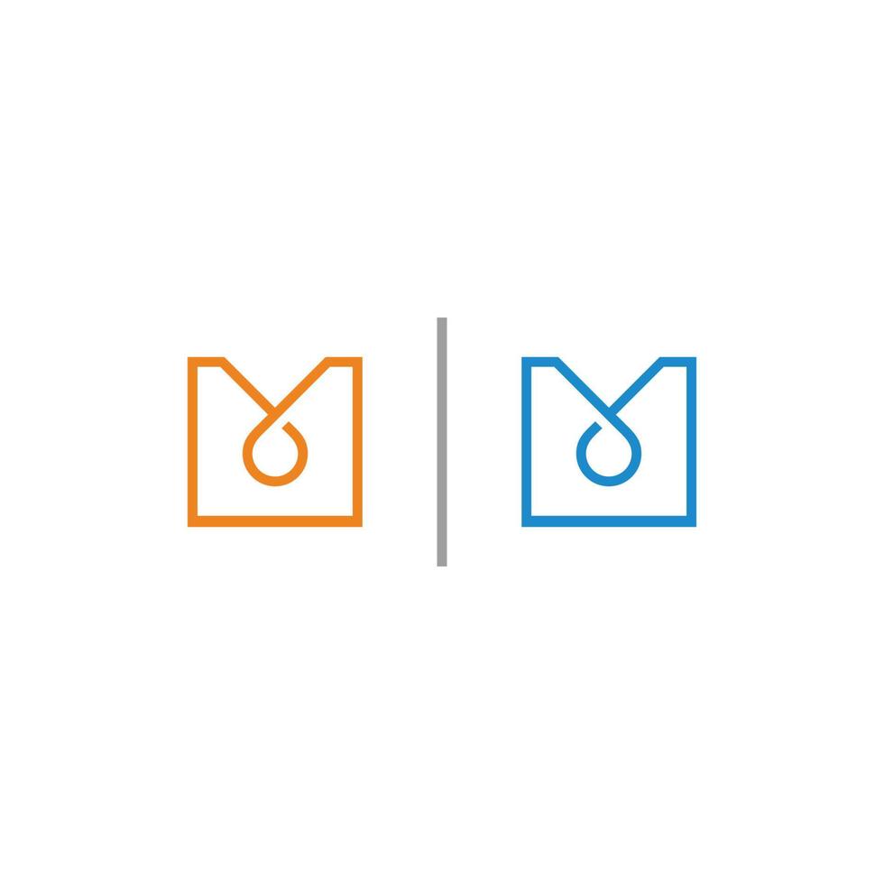 letter m simple infinity line concept logo vector