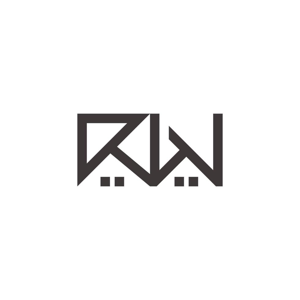 abstract letter rw home resident geometric design symbol logo vector