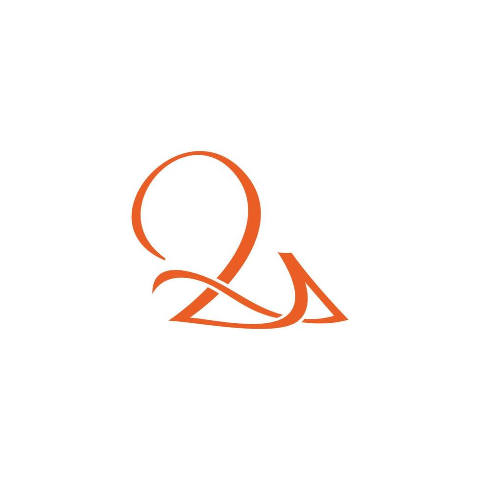 number two ribbon curves loop logo vector