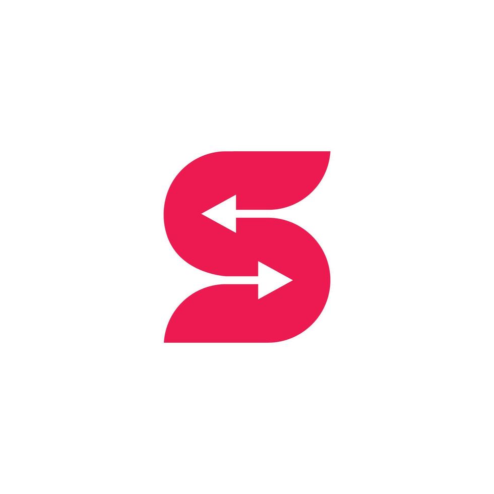 letter s curves geometric opposite arrows logo vector