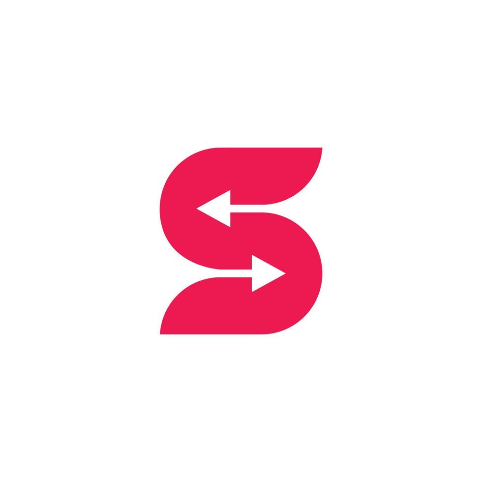 letter s curves geometric opposite arrows logo vector