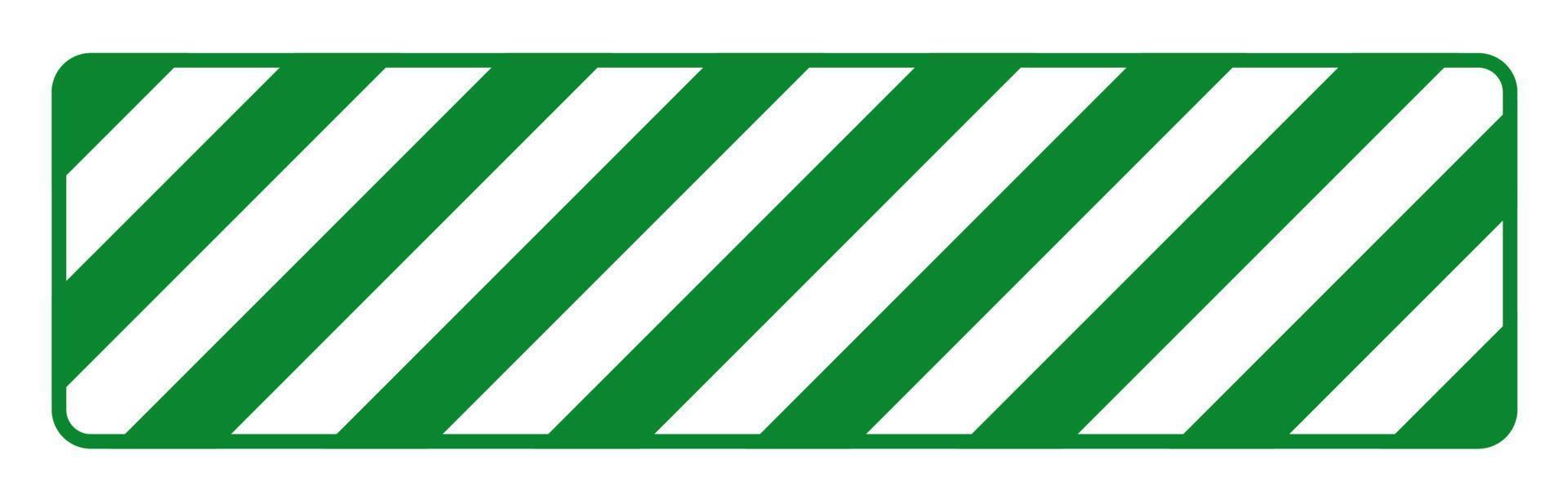 Green  White Striped Floor Sign On White Background vector