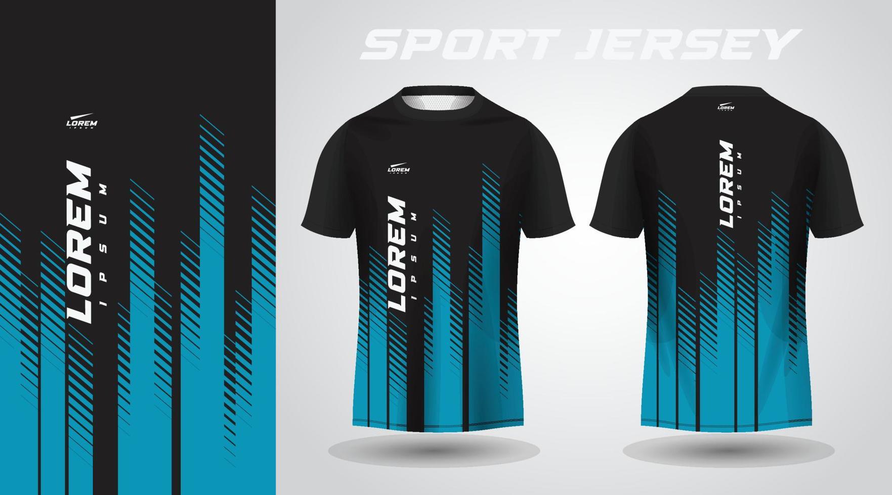 diseño de jersey deportivo de camiseta azul negro vector
