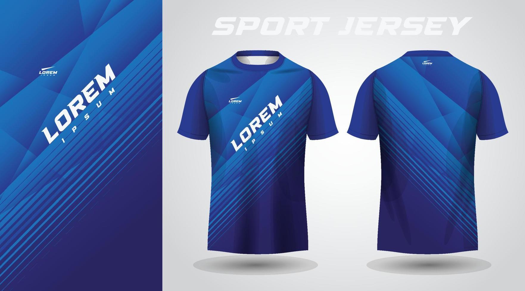 diseño de camiseta deportiva de camiseta azul vector