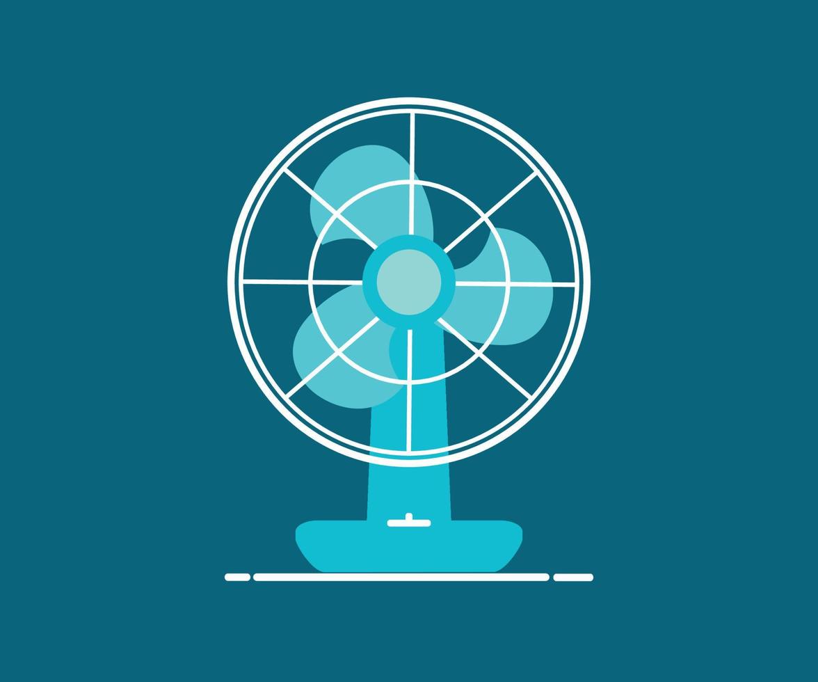 ventilador vectorial, ilustración de ventilador elegante y muy simple vector