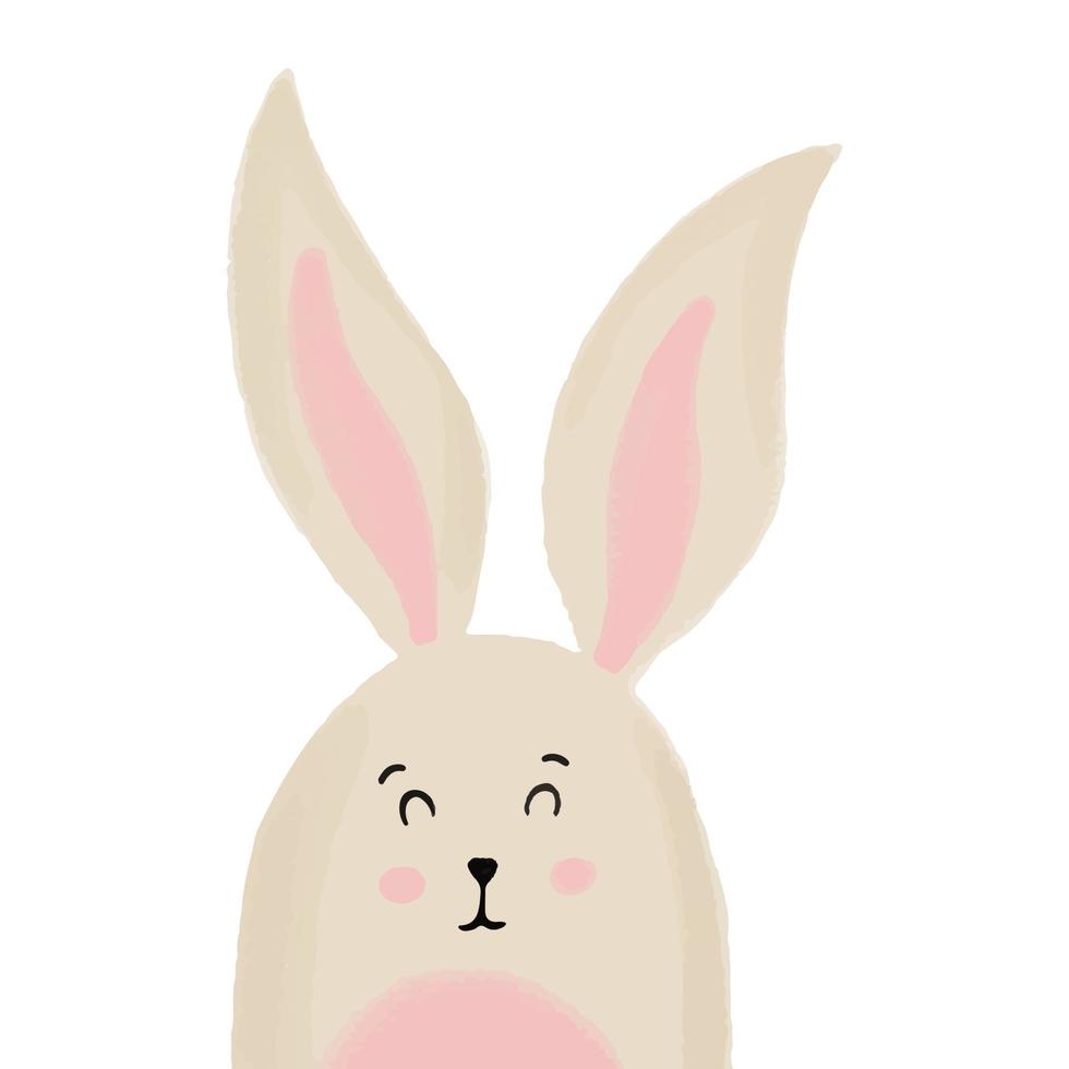 ilustración dibujada a mano de un lindo conejo, conejito, vector