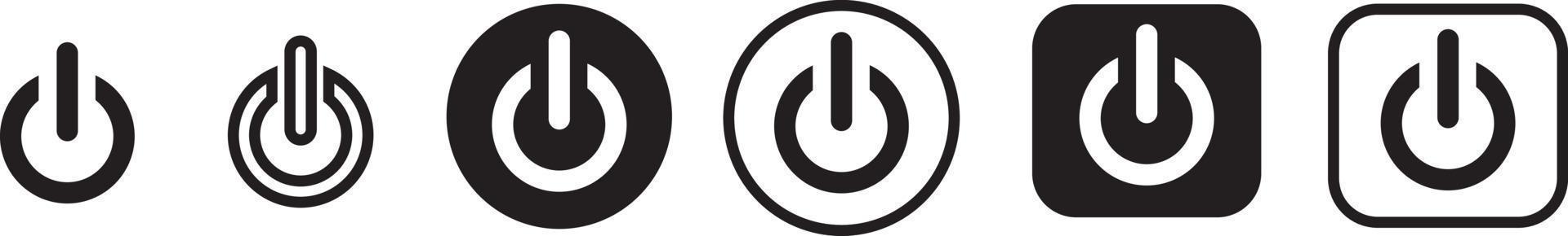 On-off icon. Set of power buttons. Vector illustration.