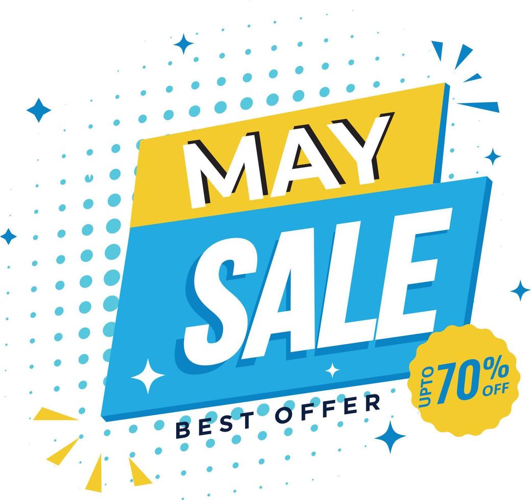 May sale colorful banner background. Template design vector
