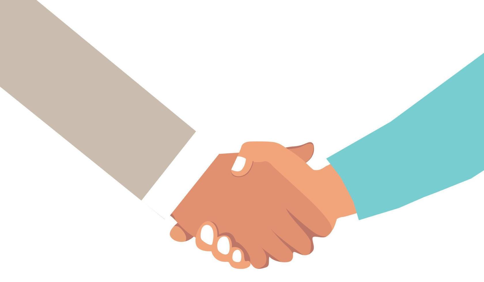 Handshake of business partners. Business handshake. Successful deal. Vector flat style illustration