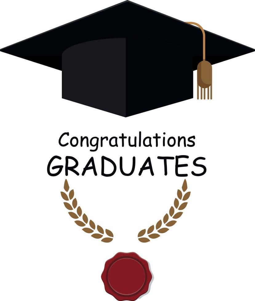 design for graduation ceremony. Congratulations graduates typography design template for shirt, stamp, logo, card, invitation etc. Vector illustration