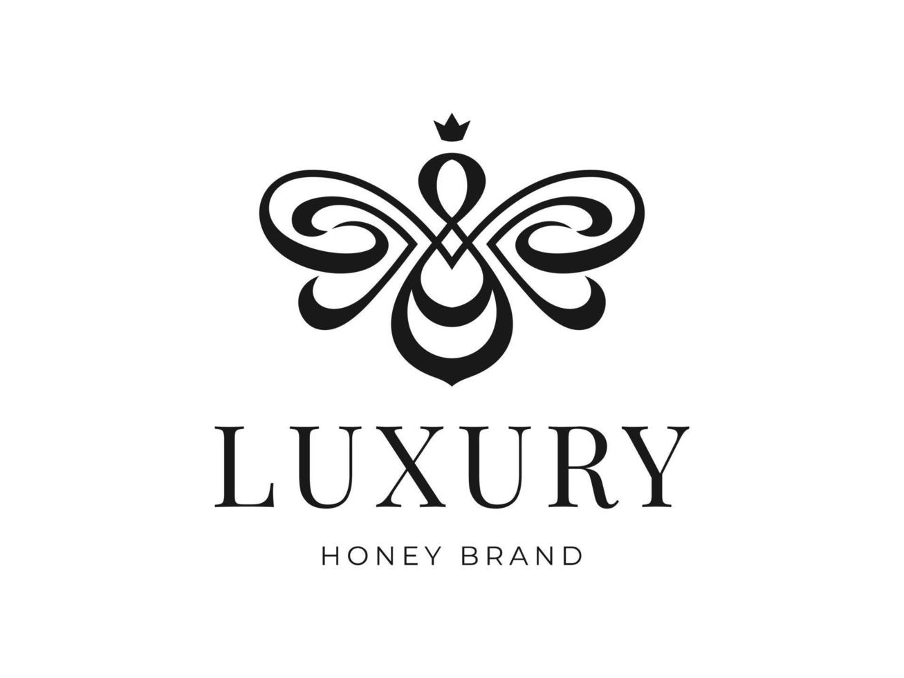 ilustración de logotipo de abeja de lujo mejor para diseño de etiqueta vector premium