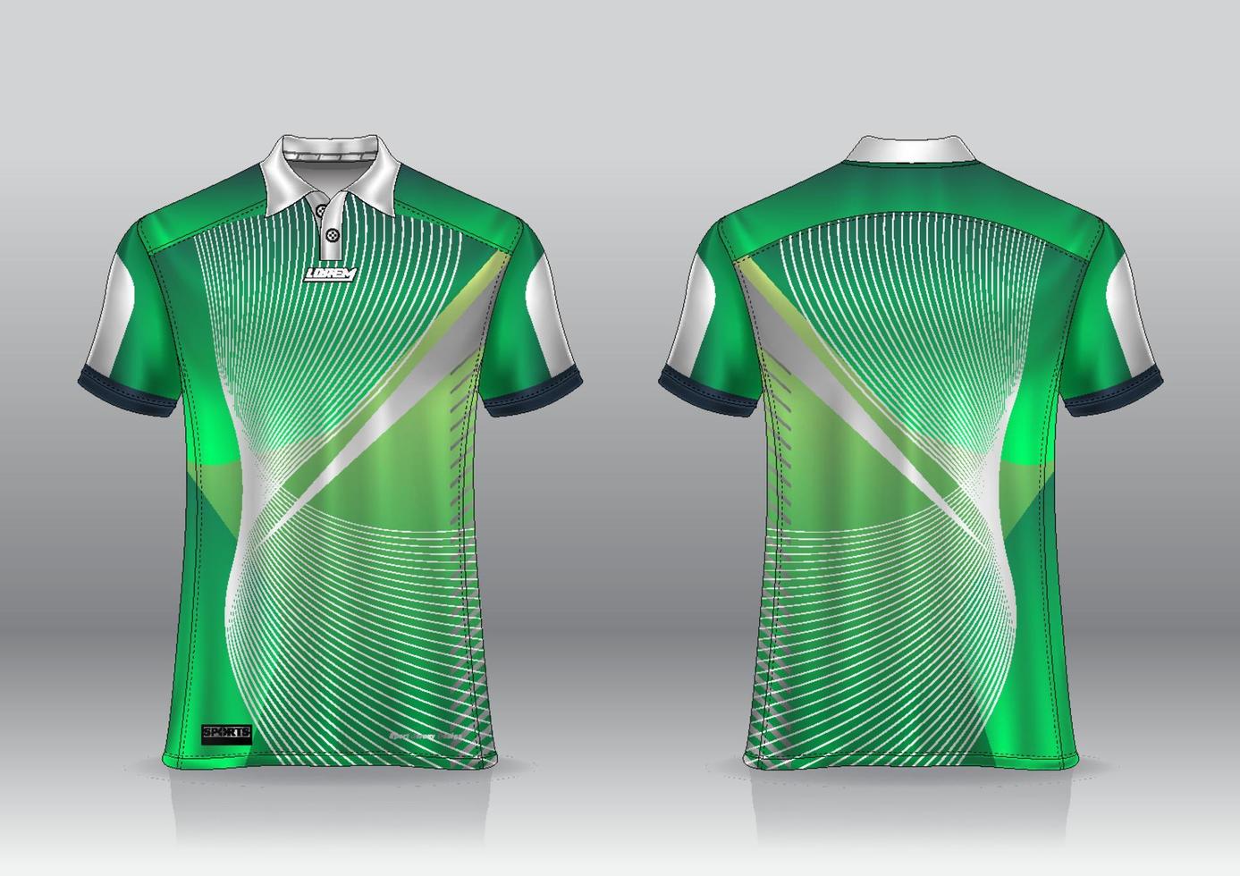 Polo shirt uniform design, can be used for badminton, golf in front view, back view. jersey mockup Vector, design premium very simple and easy to customize vector