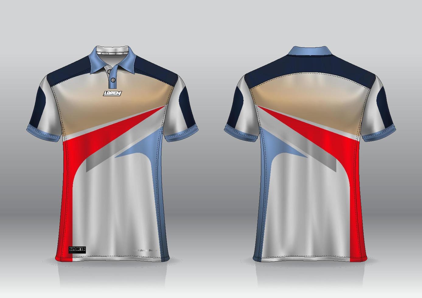Polo shirt uniform design, can be used for badminton, golf in front view, back view. jersey mockup Vector, design premium very simple and easy to customize vector