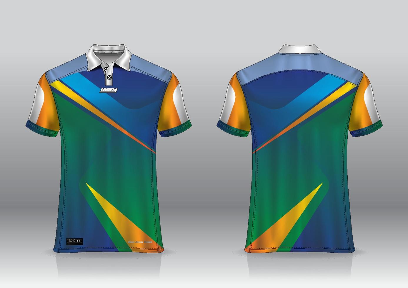 Polo shirt uniform design, can be used for badminton, golf in front view, back view. jersey mockup Vector, design premium very simple and easy to customize vector