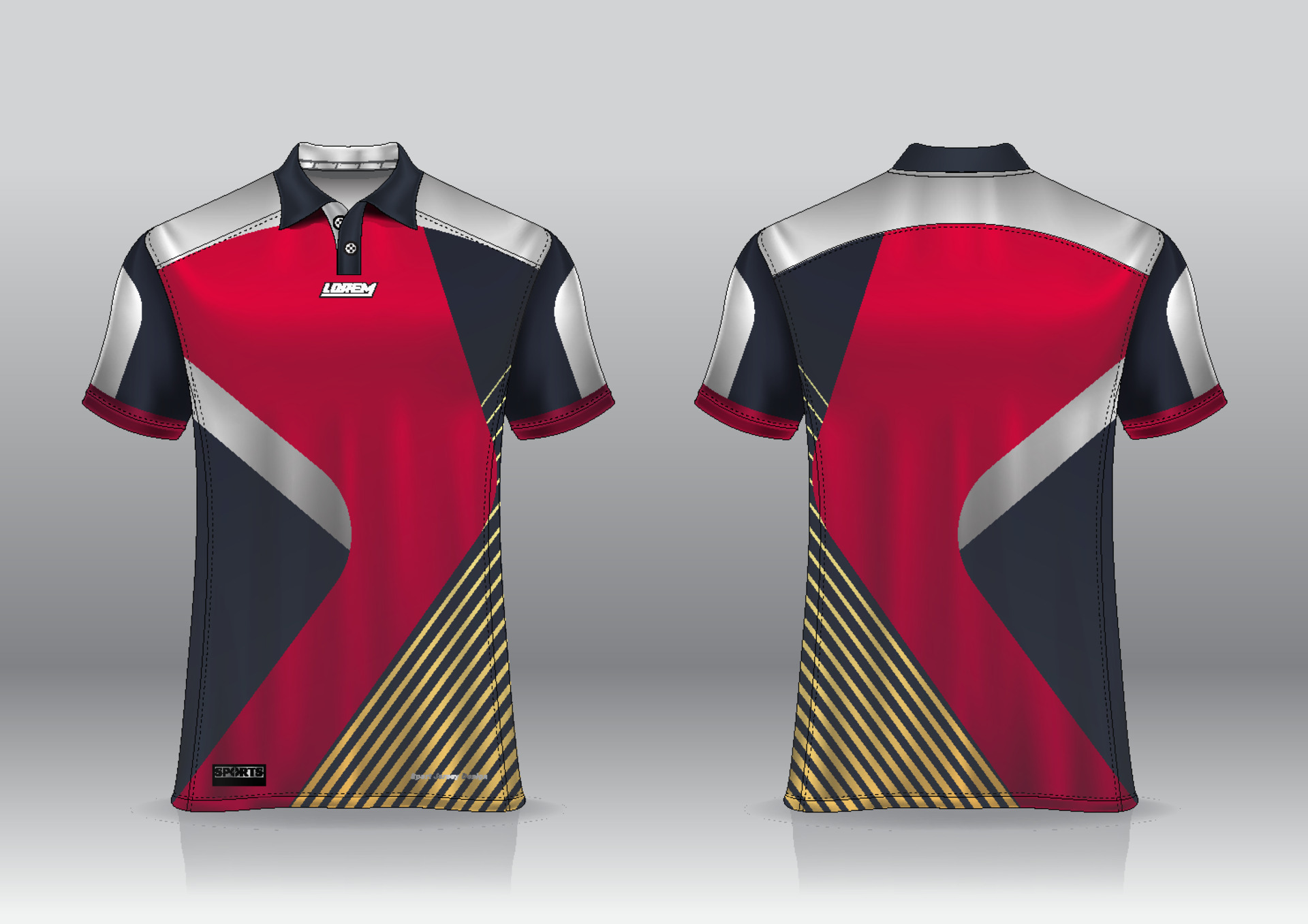 Polo shirt uniform design, can be used for badminton, golf in front ...