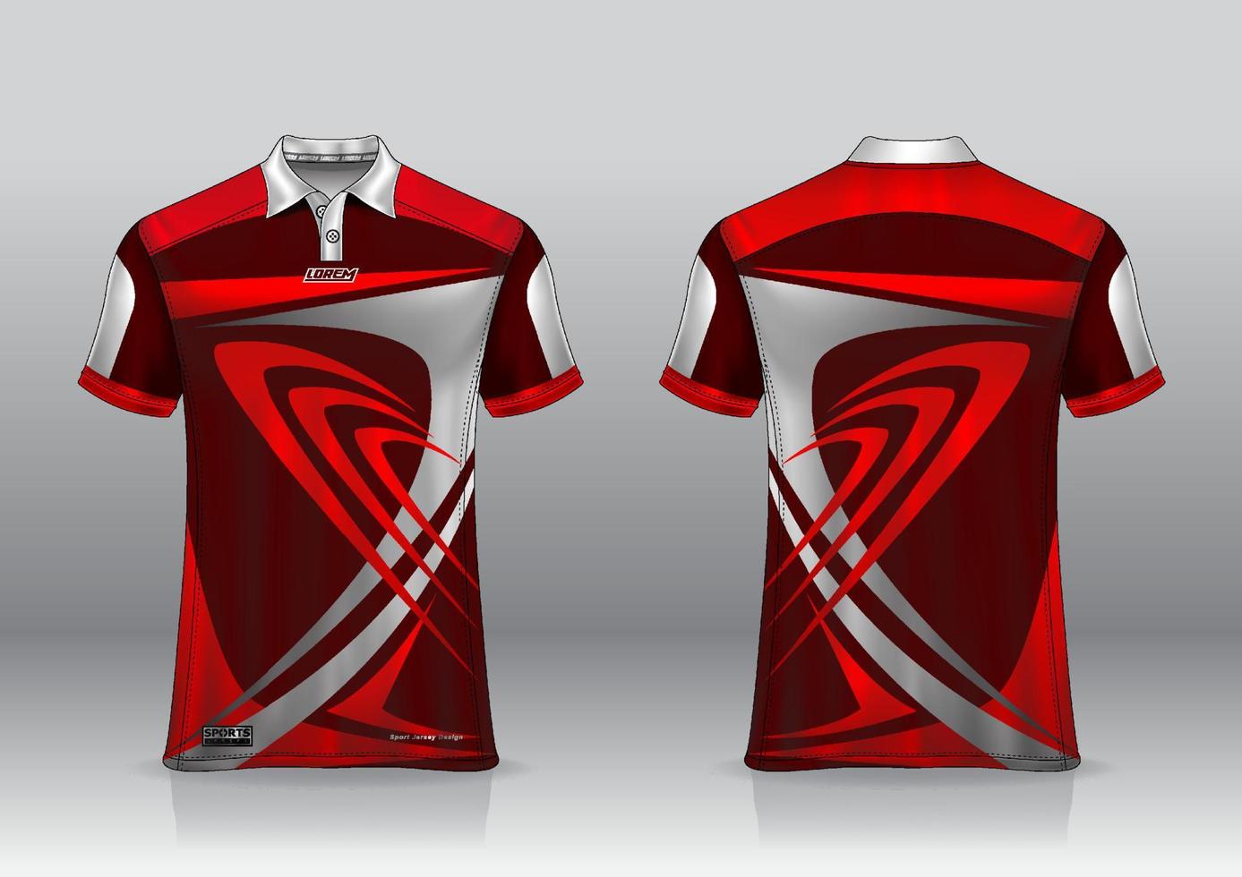 Polo shirt uniform design, can be used for badminton, golf in front view, back view. jersey mockup Vector, design premium very simple and easy to customize vector