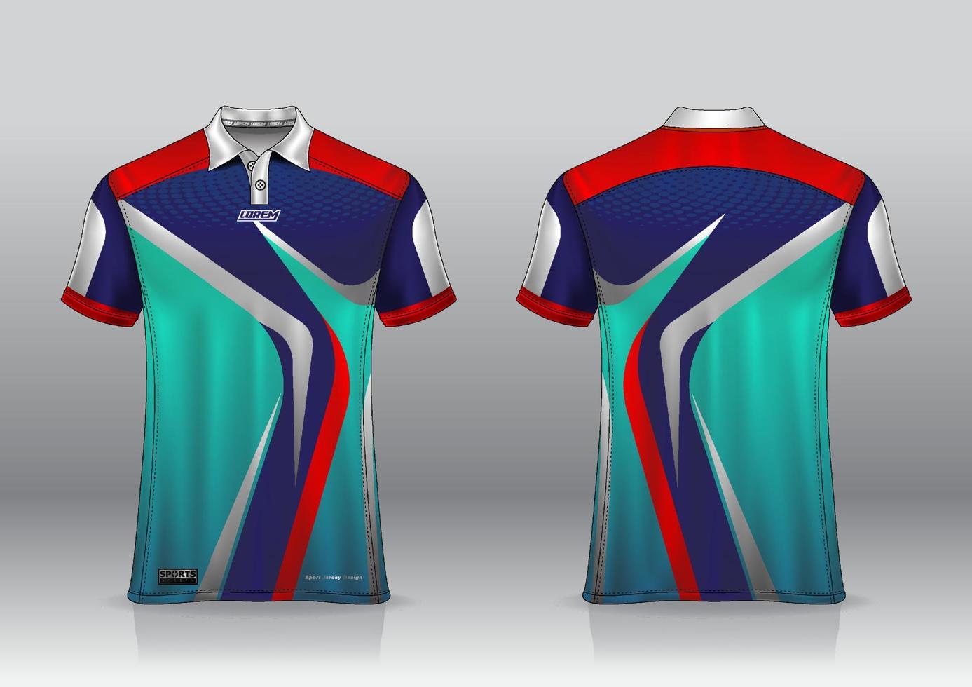Polo shirt uniform design, can be used for badminton, golf in front view, back view. jersey mockup Vector, design premium very simple and easy to customize vector