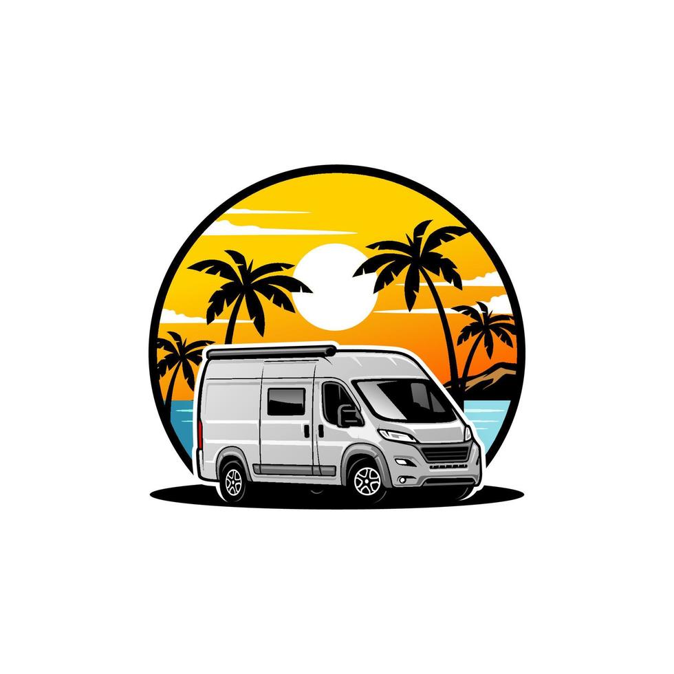 vector de ilustración de autocaravana o autocaravana.