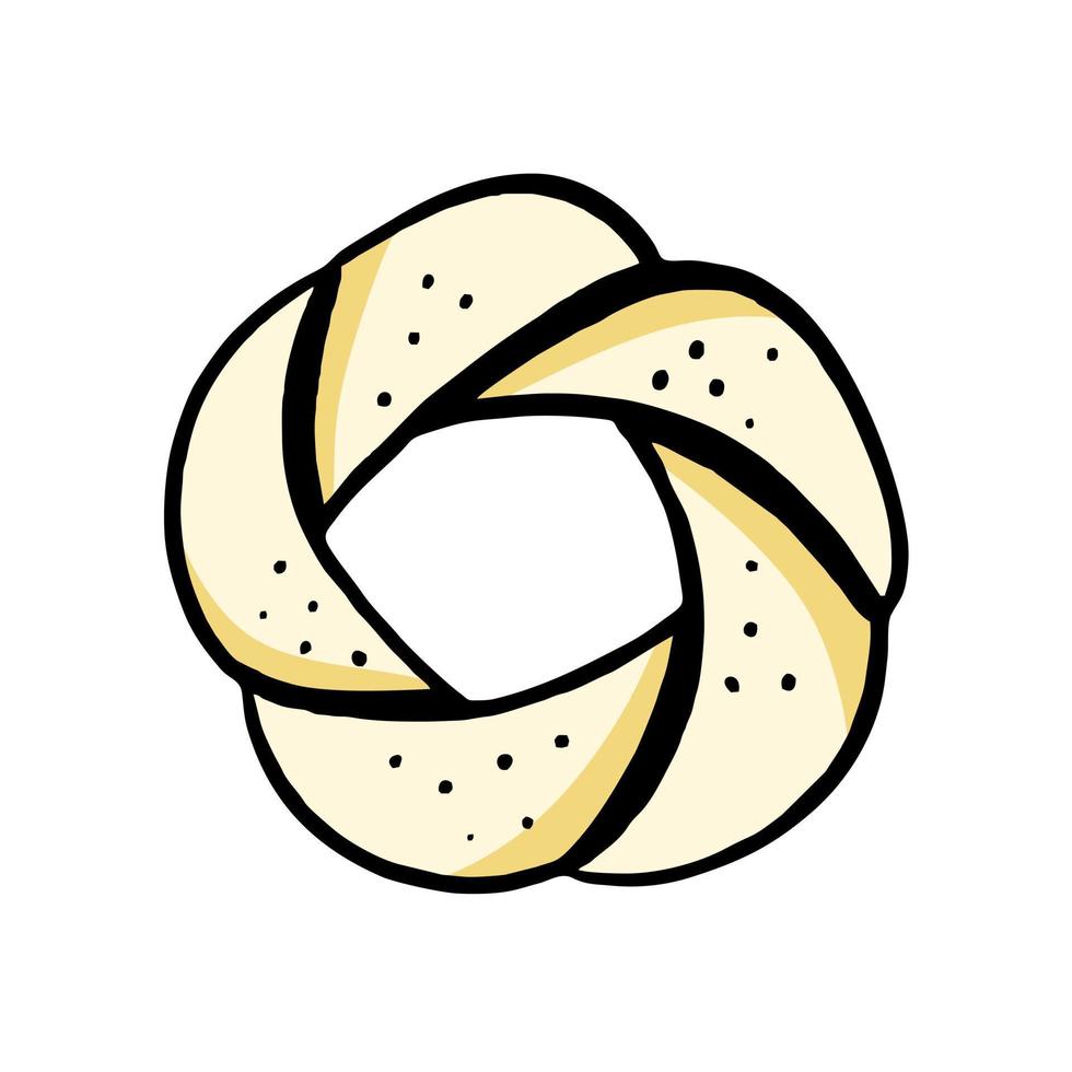 Baking Hand-drawn bakery element Vector sketch of doodles. For cafe and bakery menus