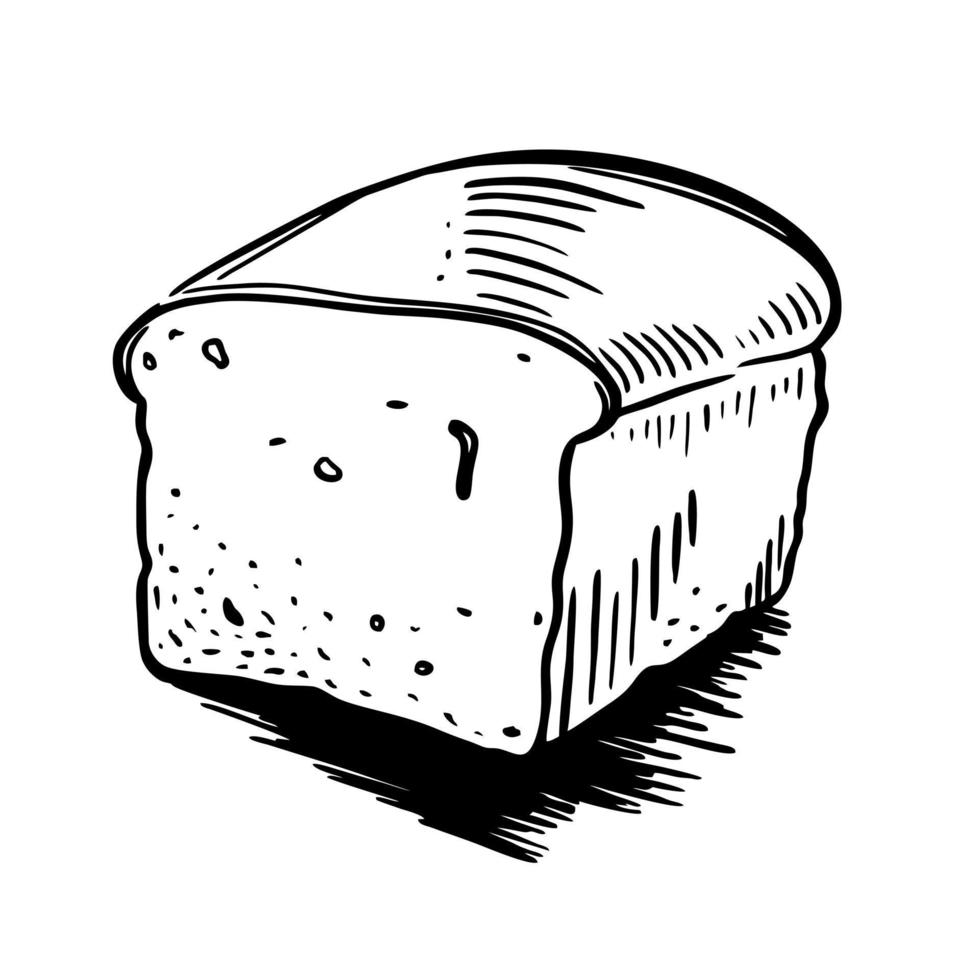 una hogaza de pan es un dibujo vectorial de garabatos dibujado a mano. para menús de cafetería y panadería vector