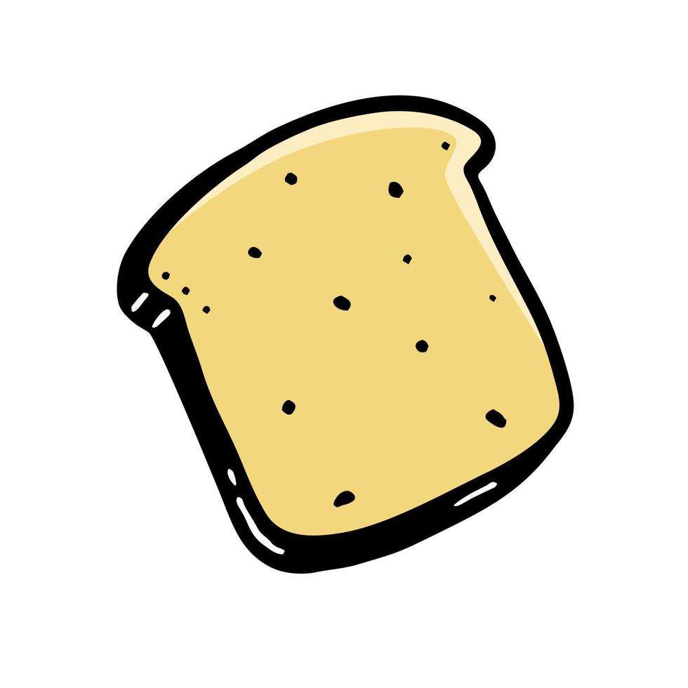 la tostada es un dibujo vectorial de elementos de panadería dibujado a mano de garabatos. para menús de cafetería y panadería vector