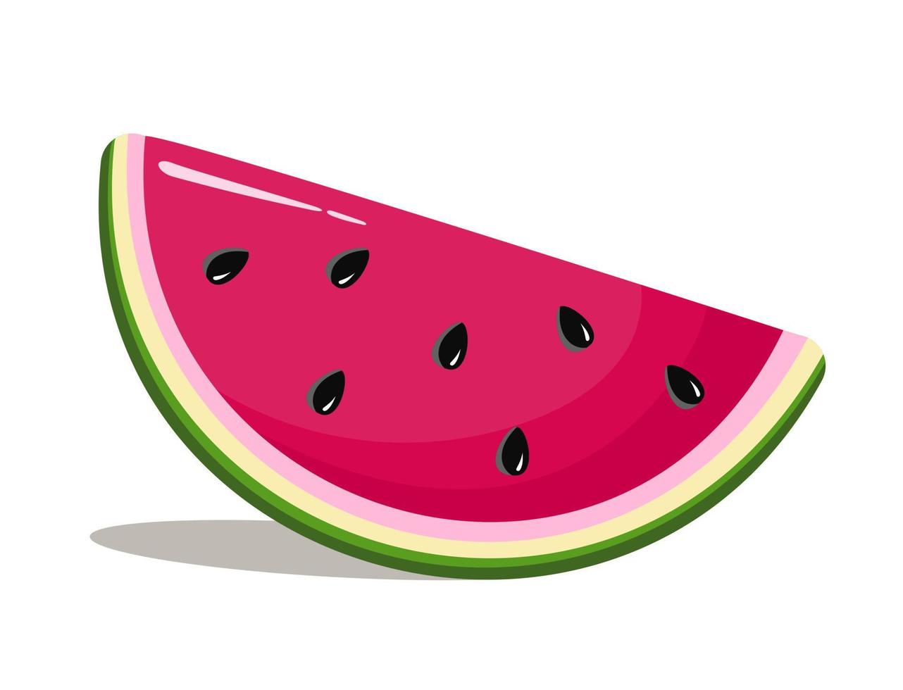 Watermelon slice in cartoon style Summer concept Vector illustration isolated on white background