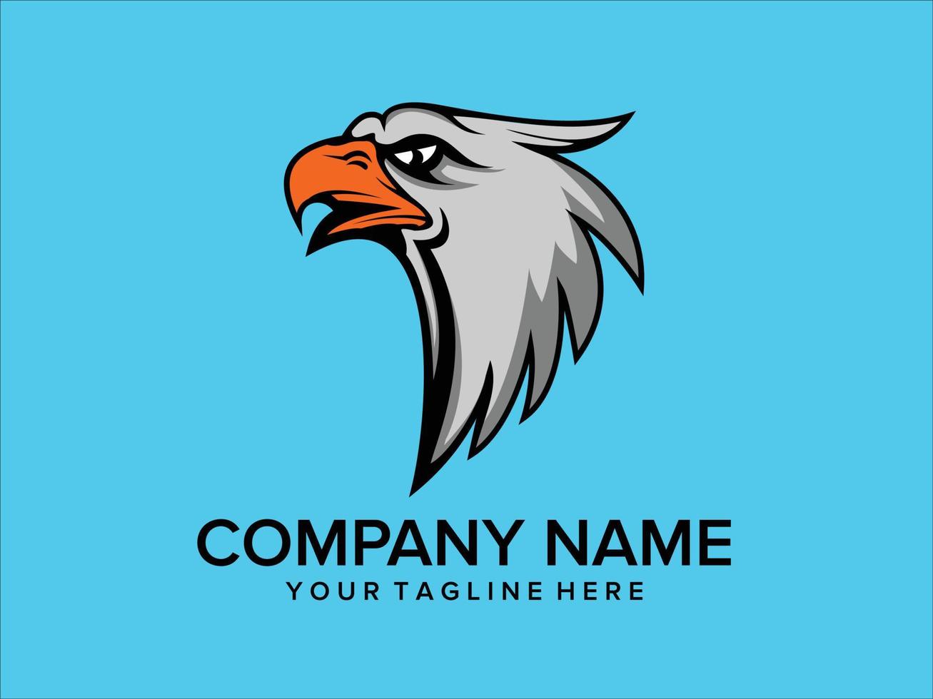 eagle head logo with color background vector