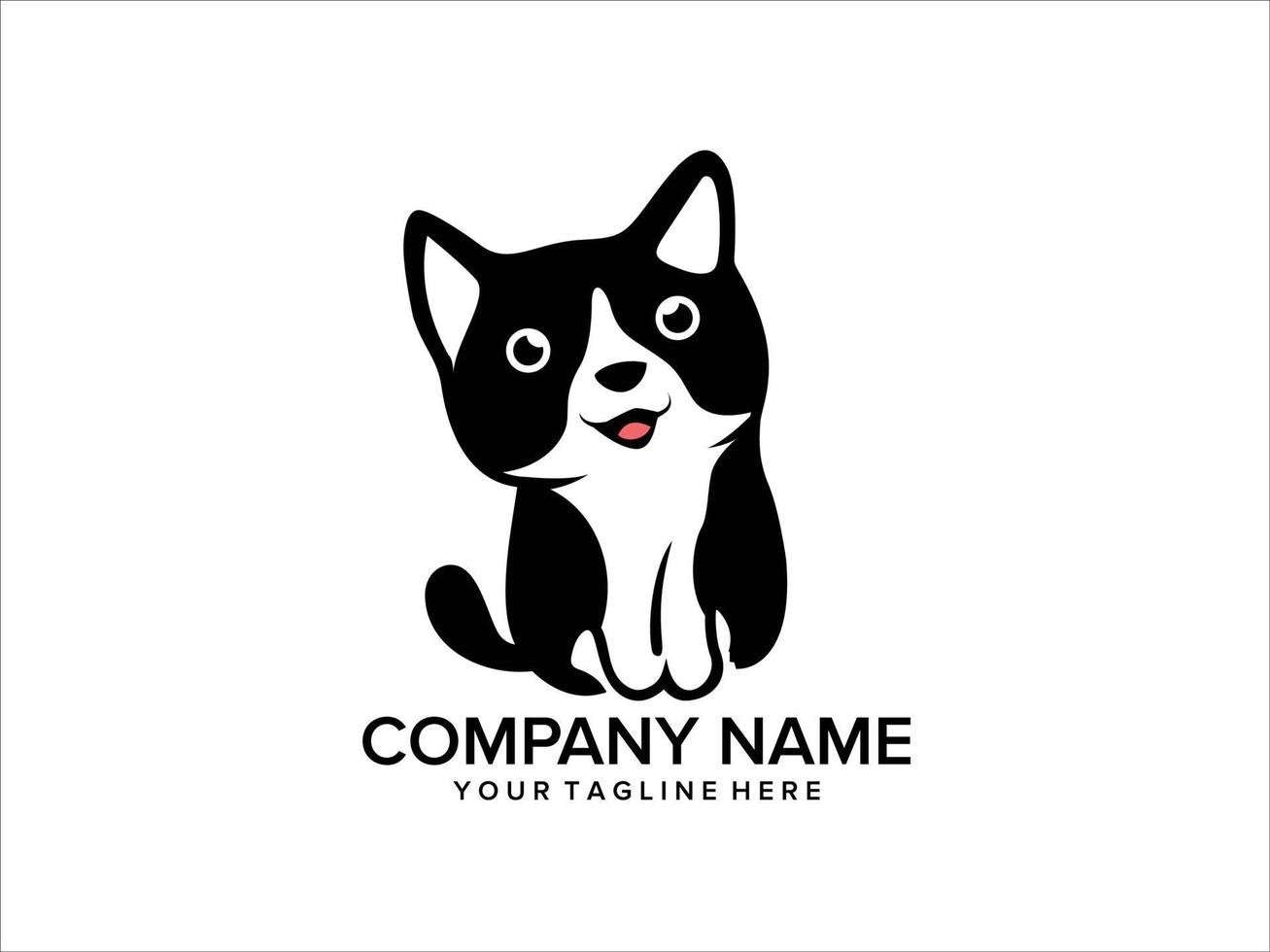 cute pet cat silhouette vector