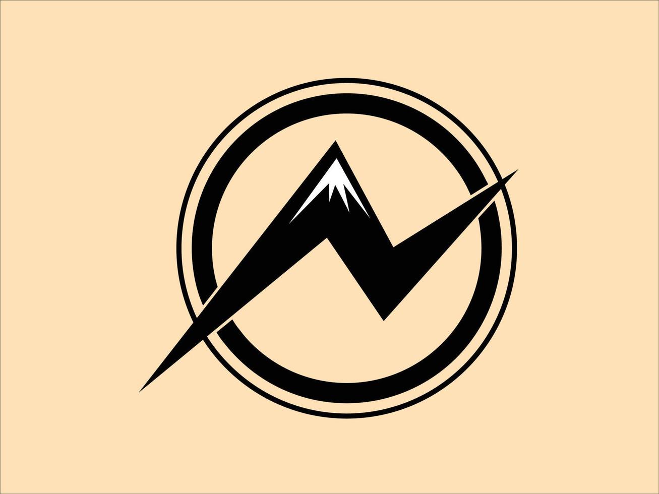 letter A shaped like a mountain peak vector