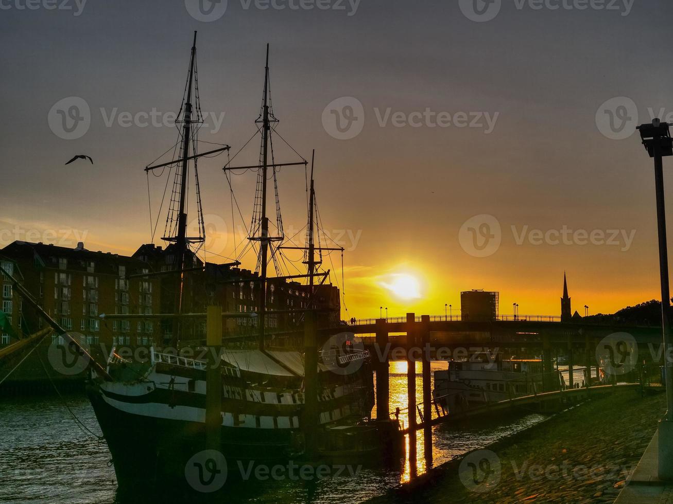 bremen at the weser river in germany photo