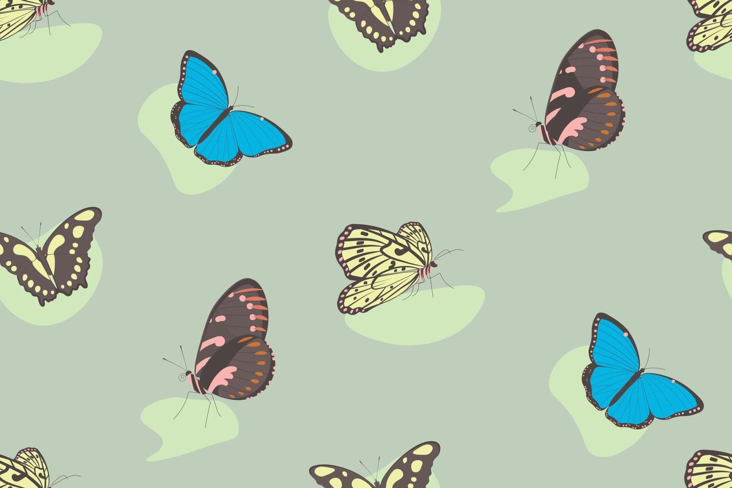 Tropical butterflies surface pattern seamless vector