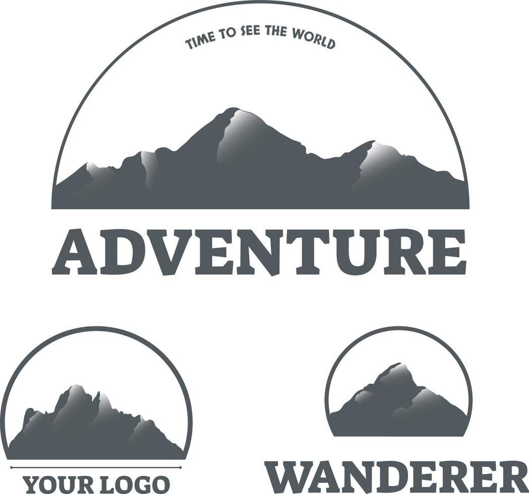 Mountain peak logo design pack vector