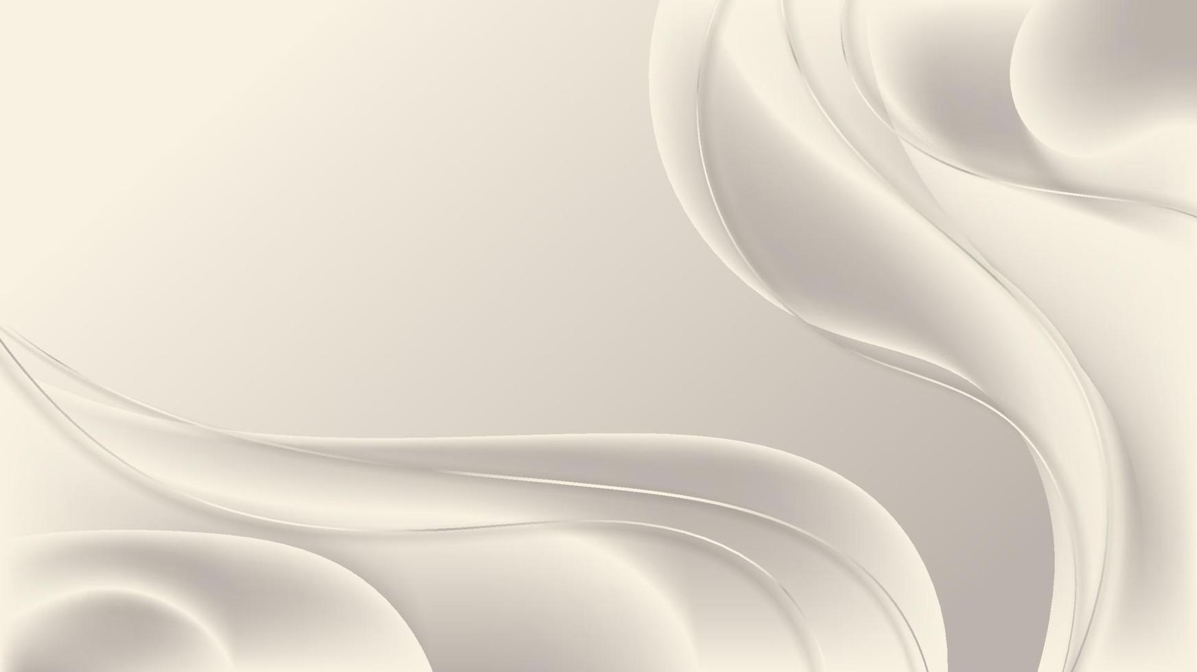 Abstract elegant 3D white gold wave shapes and lines on clean luxury background vector