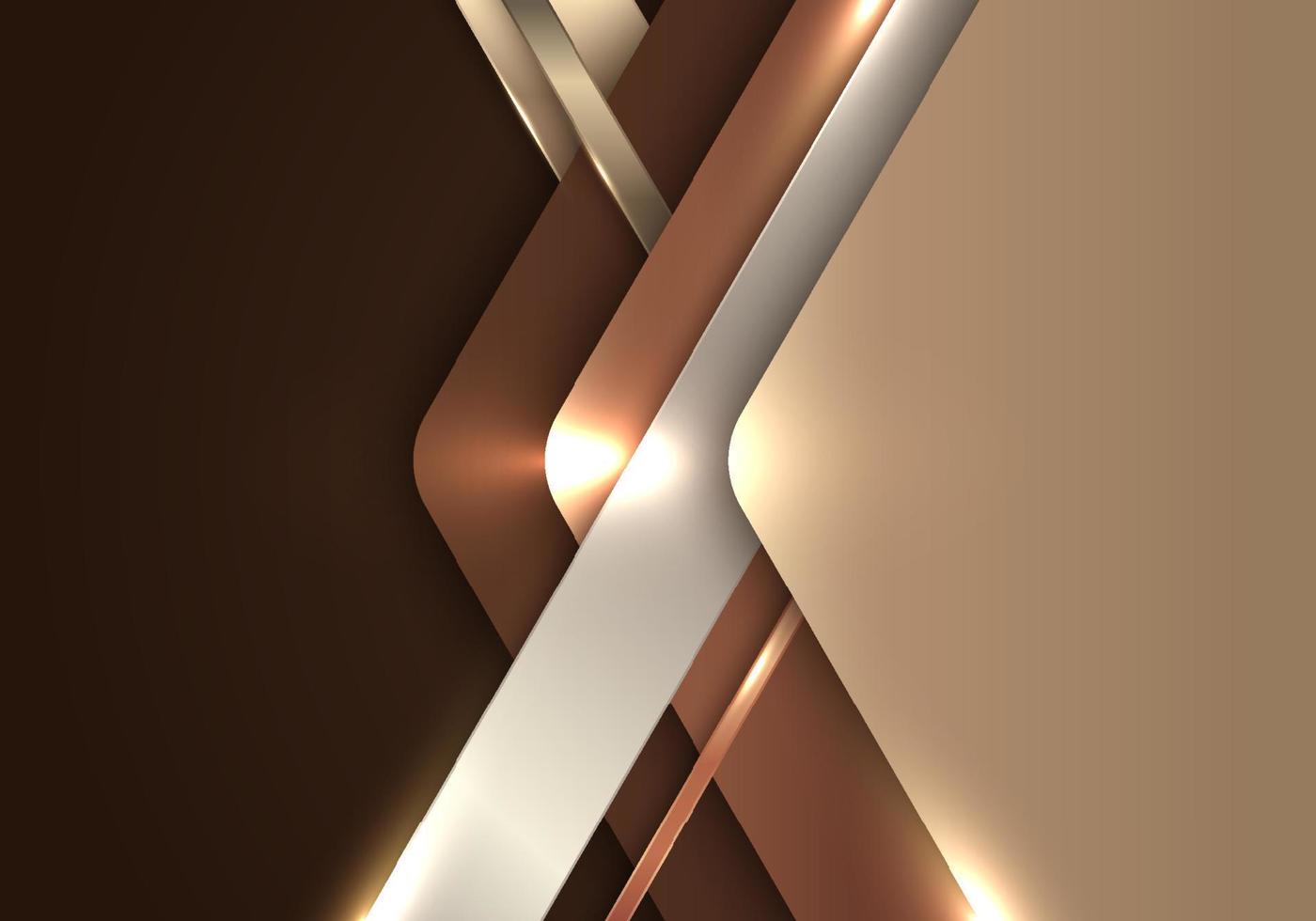 Abstract luxury 3D golden arrow with stripes and lighting effect on brown background vector