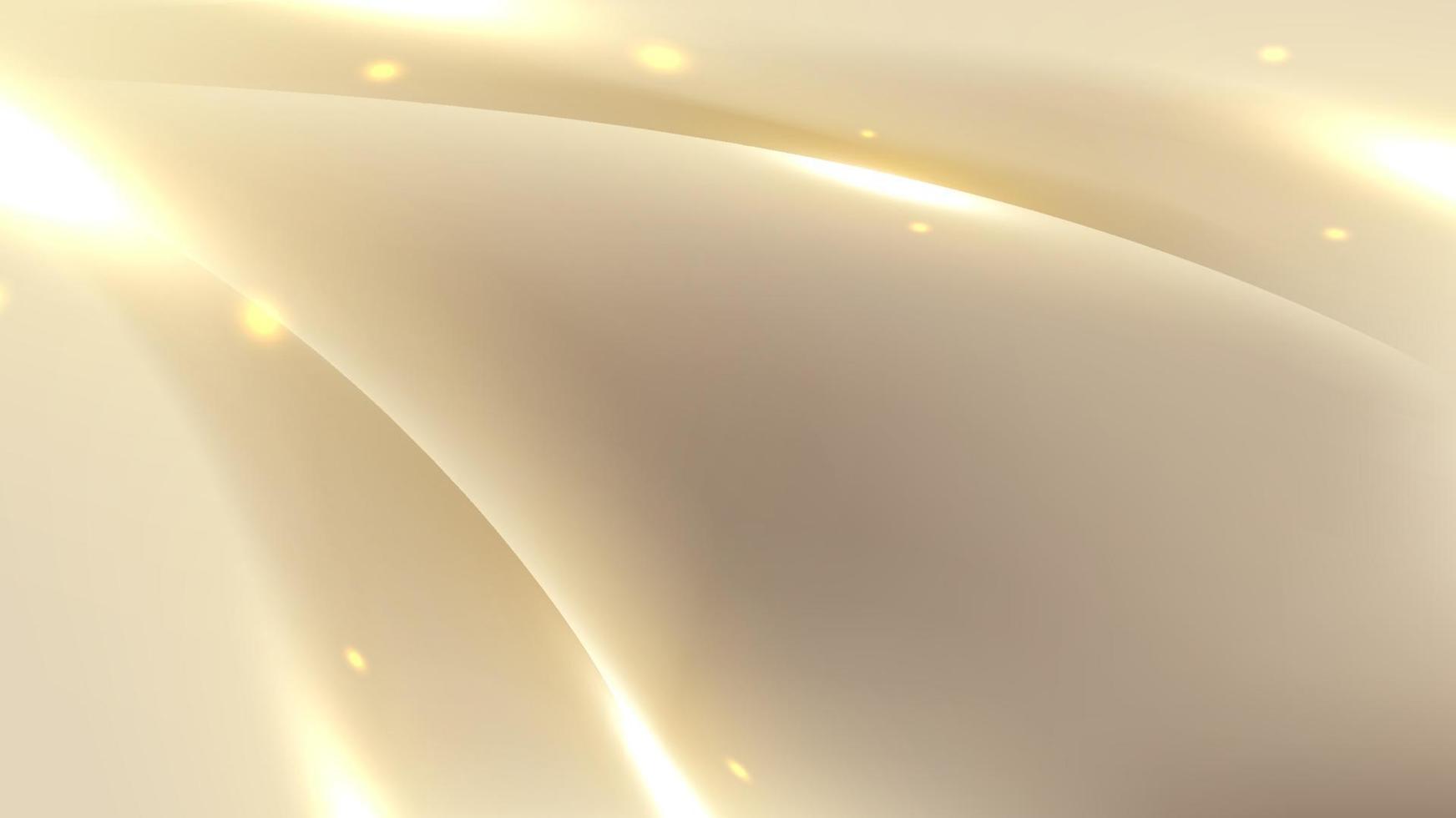 Abstract modern luxury template design golden fabric background with lighting effect vector