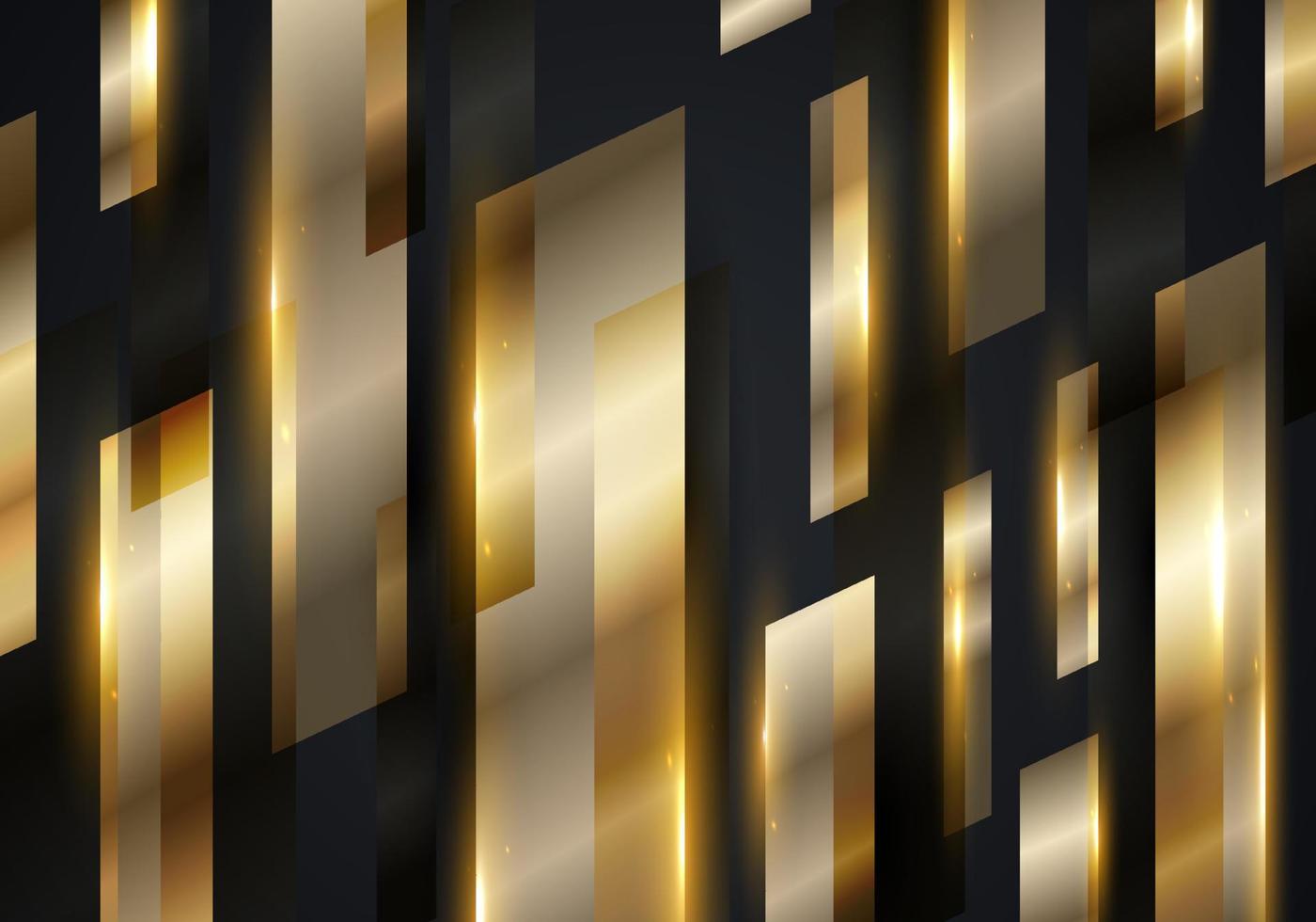 Abstract modern luxury golden geometric stripes pattern on black background vector