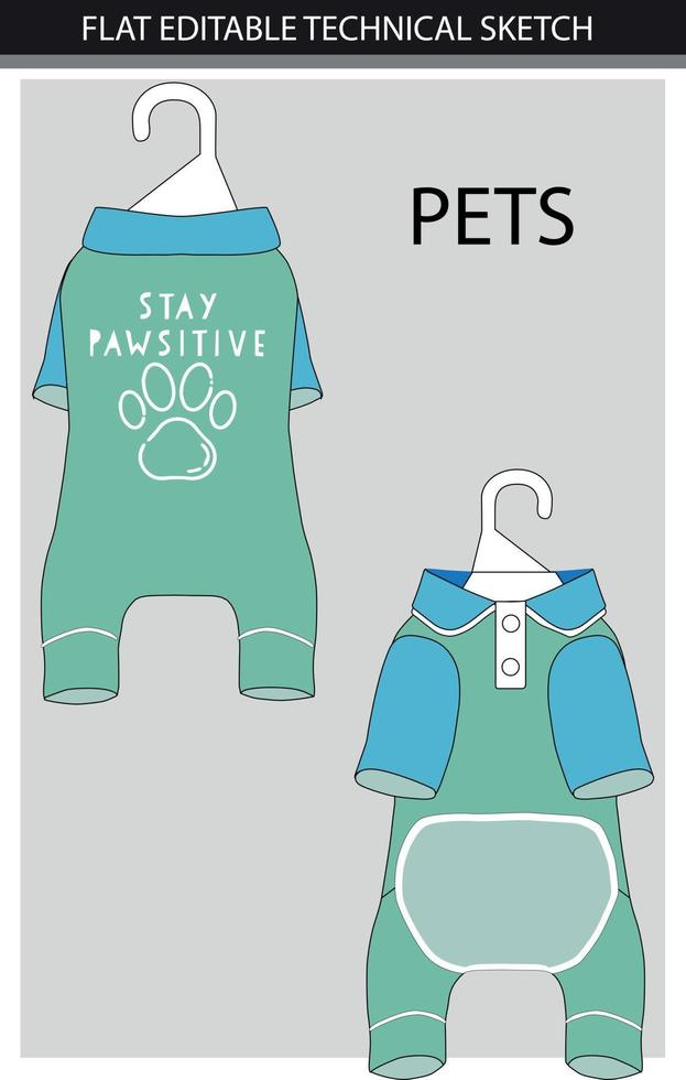 PETS APPAREL FLAT SKETCH VECTOR FILE