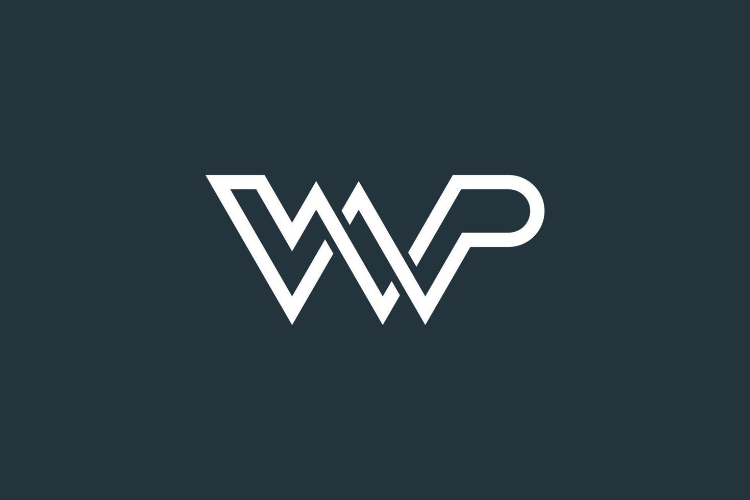 plantilla de vector de diseño de logotipo de letra wp