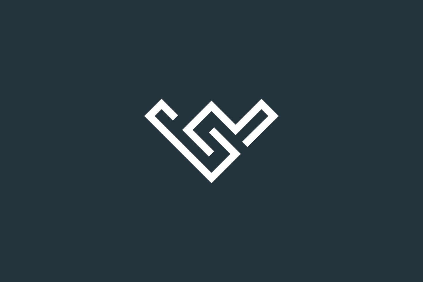 Initial Letter WS or VS Logo Design Vector Template