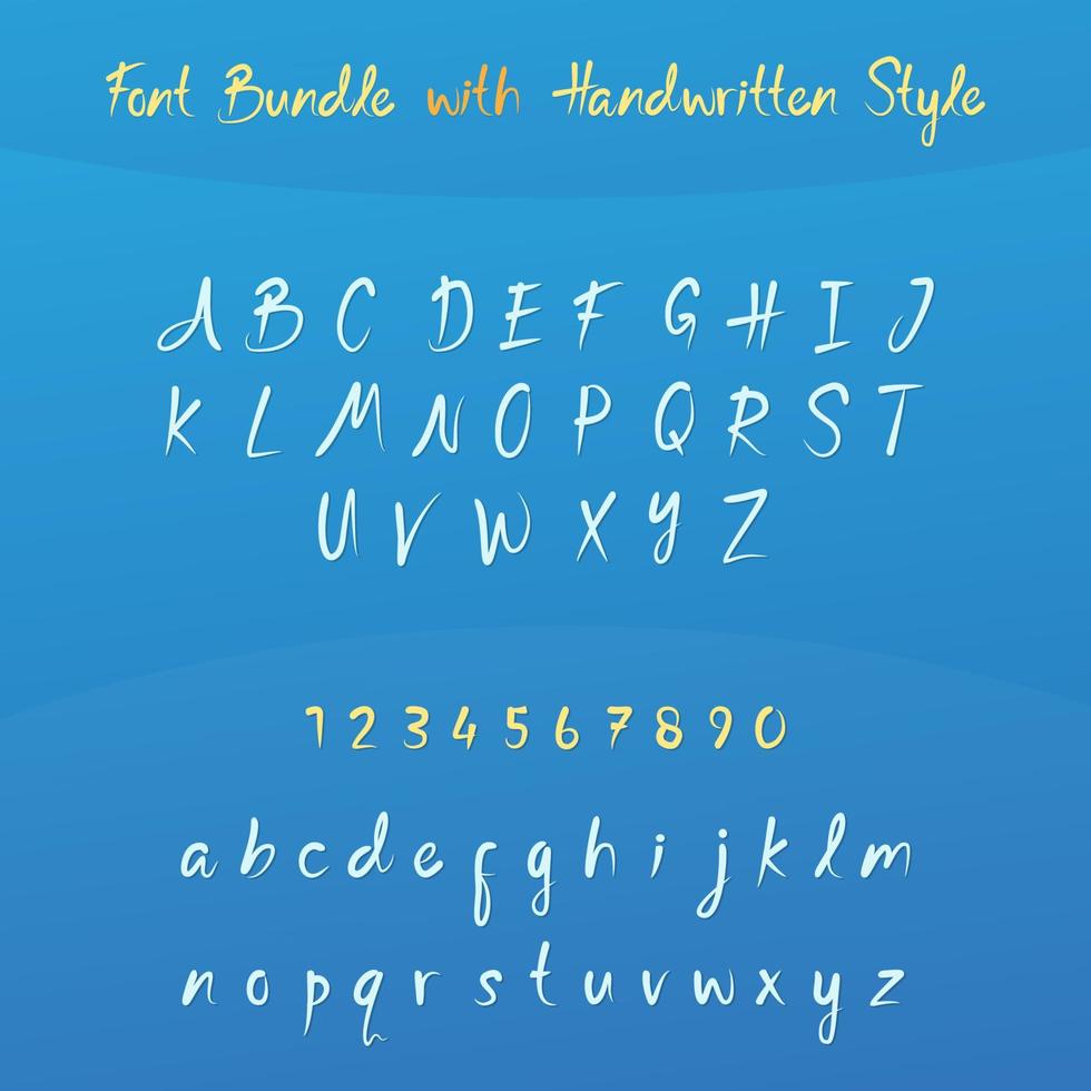 Font Bundle with Handwritten style vector