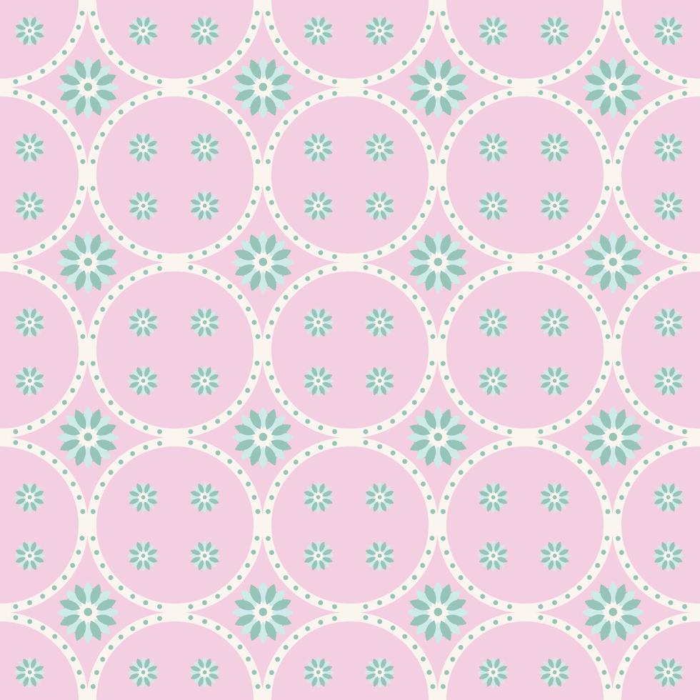 Seamless plaid background pink flowers ornament. Textured for fabric pattern, tile, book cover, poster, flyer, magazine, packaging, tablecloth, wall. Vector illustration.