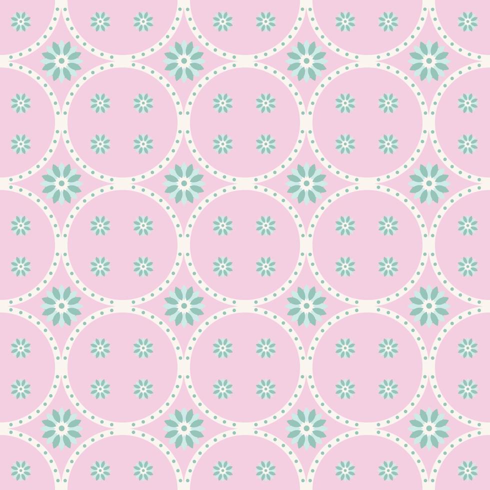 Seamless plaid background pink flowers ornament. Textured for fabric pattern, tile, book cover, poster, flyer, magazine, packaging, tablecloth, wall. Vector illustration.